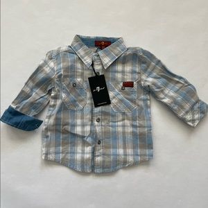 7 For All Mankind long sleeved button up, 12 months